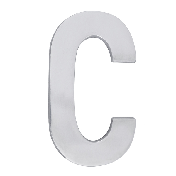 Letra Casa "C" 22cm Parafusar Alumínio Cinza