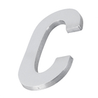 Letra Casa "C" 22cm Parafusar Alumínio Cinza