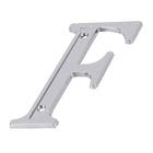 Letra Casa "F" 13cm Parafusar Zamac Prata