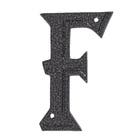 Letra Casa "F" 16cm Adesivo Alumínio Prata