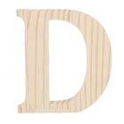 Letra "D" de Madeira Pinus 15x15x1,7cm Settis