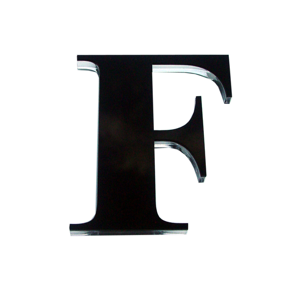 Letra "F" 11cm Acrílico Preto Kami Acrílicos