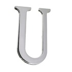 Letra Letra U 12,8 cmx6,3 cm Cromado União Mundial