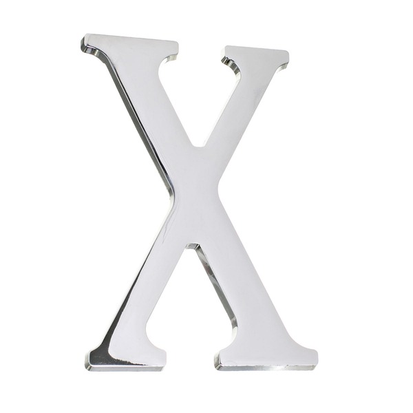 Letra Letra X 12,8 cmx6,3 cm Cromado União Mundial