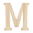 Letra "M" de Madeira Pinus 15x15x1,7cm Settis