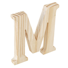 Letra "M" de Madeira Pinus 15x15x1,7cm Settis