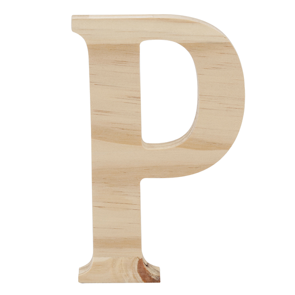 Letra "P" de Madeira Pinus 15x15x1,7cm Settis