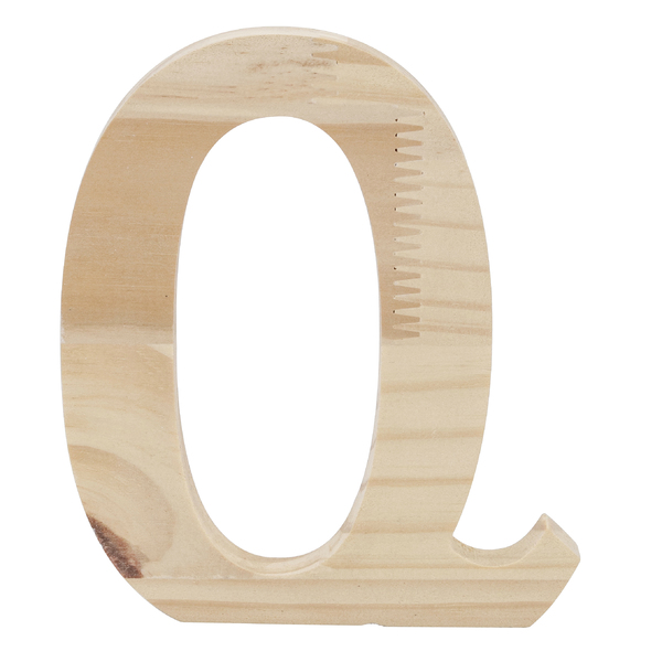 Letra "Q" de Madeira Pinus 15x15x1,7cm Settis