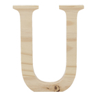 Letra "U" de Madeira Pinus 15x15x1,7cm Settis