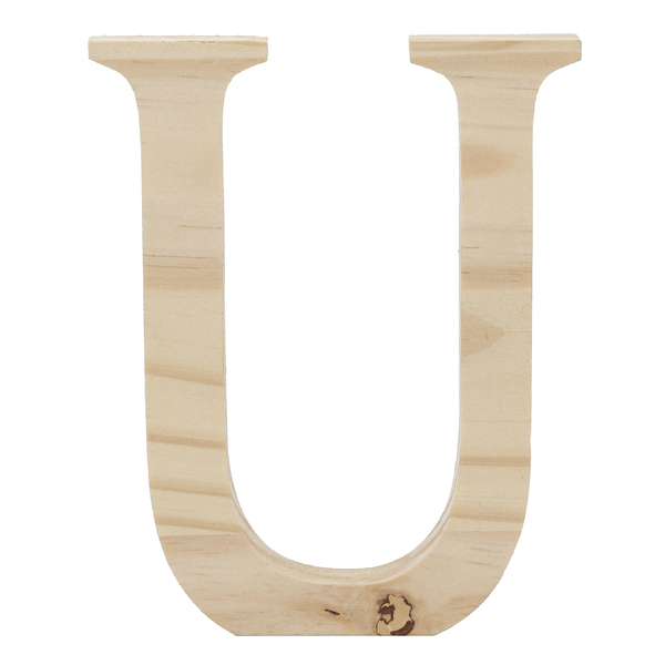 Letra "U" de Madeira Pinus 15x15x1,7cm Settis