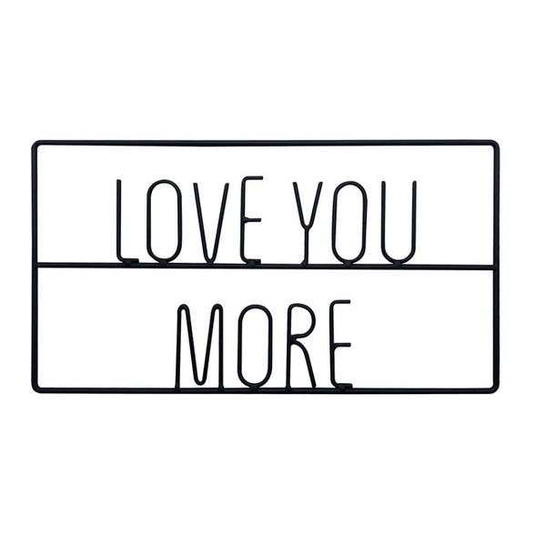 Letras Decor Metal Love You More Preto 30x0 4x16cm Leroy Merlin