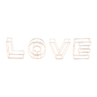 Letras Decorativas Metal Letering Wire Love Cobre 8x3x9 Cm