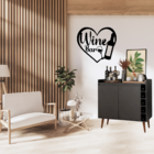 Letreiro Decorativo Wine Bar 50cm Em Mdf Preta