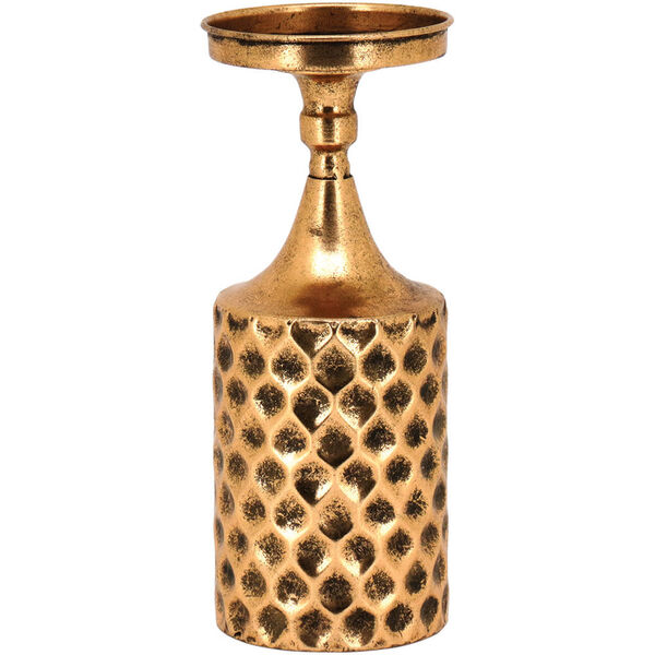 Liban Castiçal Suporte Para Vela 18x11x11cm Metal Dourado