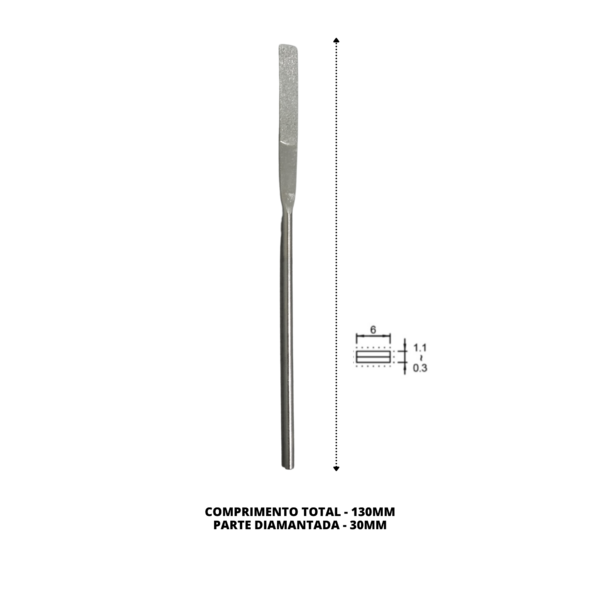 Lima Diamantada Profissional Individual Cônica 130mm - #400 -