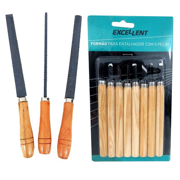 Lima Grosa E Formão Artesanato Entalhador Madeira 11 Peças
