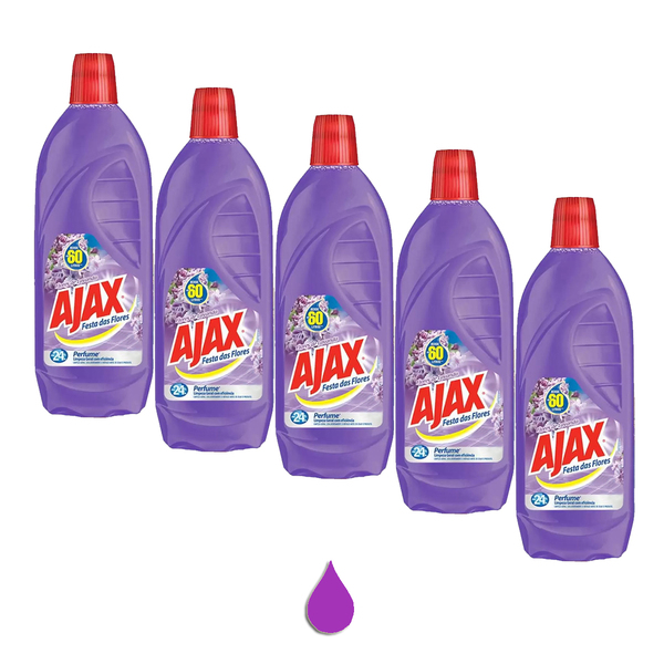 Limpador Perfumado Ajax Perfume Flores De Lavanda Kit 5