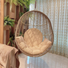 Lindo Balanço Com Almofadas Brancas, Corda Náutica Rami, Deco