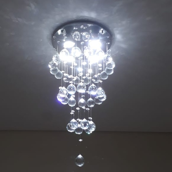 Lindo Lustre De Cristal Com 40cm De Altura ,para Sala De Jant