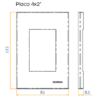 Linha Sleek Conj Placa 4x2 P/ 3 Módulos Horizontais 16023