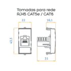 Linha Sleek Módulo Informática Rj45 Cat5e Branco 16045