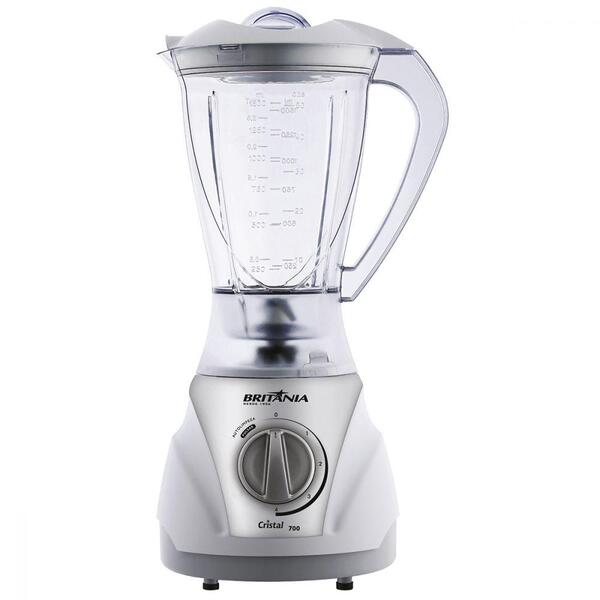 Liquidificador Cristal Prata/branco 700w Britânia 127v