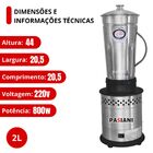 Liquidificador Inox Alta Rotação 18000rpm 2l 220v - Pasiani