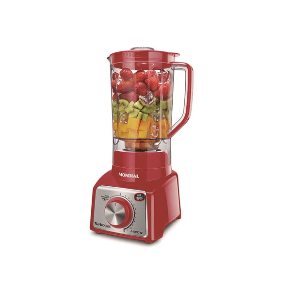 Liquidificador Mondial Turbo 1000w Vermelho E Inox L-1000 Ri