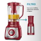 Liquidificador Mondial Turbo 1200w Vermelho E Inox L-1200 Ri