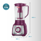 Liquidificador Mondial Turbo Inox L-1200mi Marsala - 220v