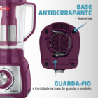 Liquidificador Mondial Turbo Inox L-1200mi Marsala - 220v