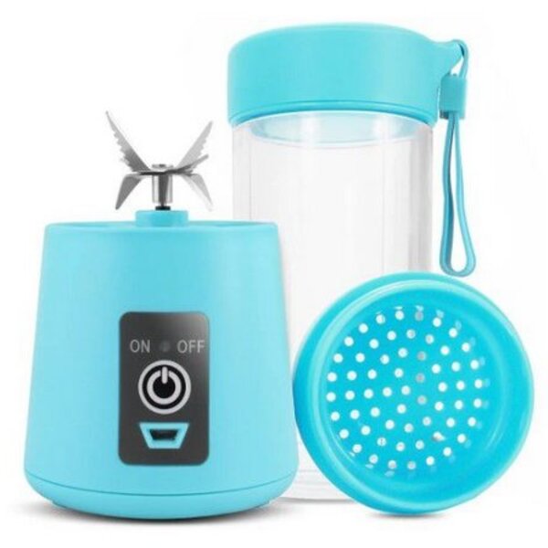 Liquidificador Portátil 6 Laminas 380ml Usb Azul