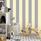 Listrado Cinza E Amarelo - Papel De Parede - 300