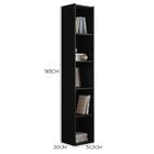 Livreiro 4 Prateleiras Janaina Preto 1815 Ajl Móveis