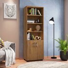 Livreiro 5 Prateleiras C/ Portas Pequenas Office Freijó