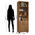 Livreiro 5 Prateleiras C/ Portas Pequenas Office Freijó