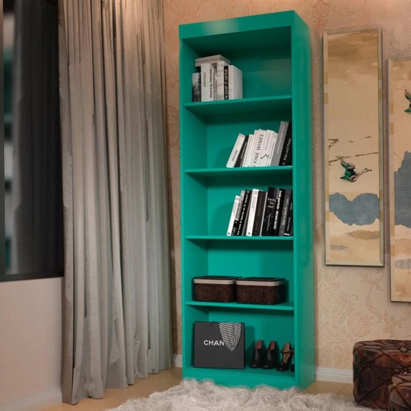 Livreiro Clara Com 05 Prateleiras Minasplac Verde Cestaplus