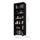 Livreiro Com Portas Multiuso Samara Preto
