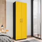 Livreiro Com Portas Multiuso Samara Preto Amarelo