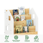 Livreiro De Chão Madeira 4 Nichos Branco Natural Bruno