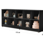 Livreiro Duplo Horizontal Preto C/10nichos E Rodízios Em Gel