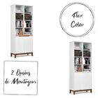 Livreiro Ej Flow 2 Portas 6 Prateleiras Com Pés Madeira