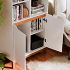 Livreiro Ej Flow 2 Portas 6 Prateleiras Com Pés Madeira