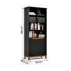 Livreiro Ej Flow 2 Portas 6 Prateleiras Com Pés Madeira