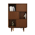 Livreiro Escritório Com Divisórias Funcional Madeira Castanho