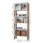 Livreiro Estante Com Nicho Zoe Q01 - Carvalho Rústico/branco