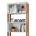 Livreiro Estante Com Nicho Zoe Q01 - Carvalho Rústico/branco