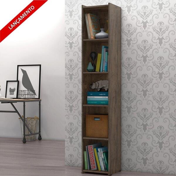 Livreiro Multiuso 4 Prateleiras Castanho Malasia Casa Mobilia