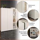 Livreiro Multiuso Alto 2 Portas 4 Prateleiras Com Nicho Oslo