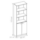 Livreiro Multiuso Bobbie 2 Portas Dakota Preto